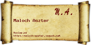 Maloch Aszter névjegykártya